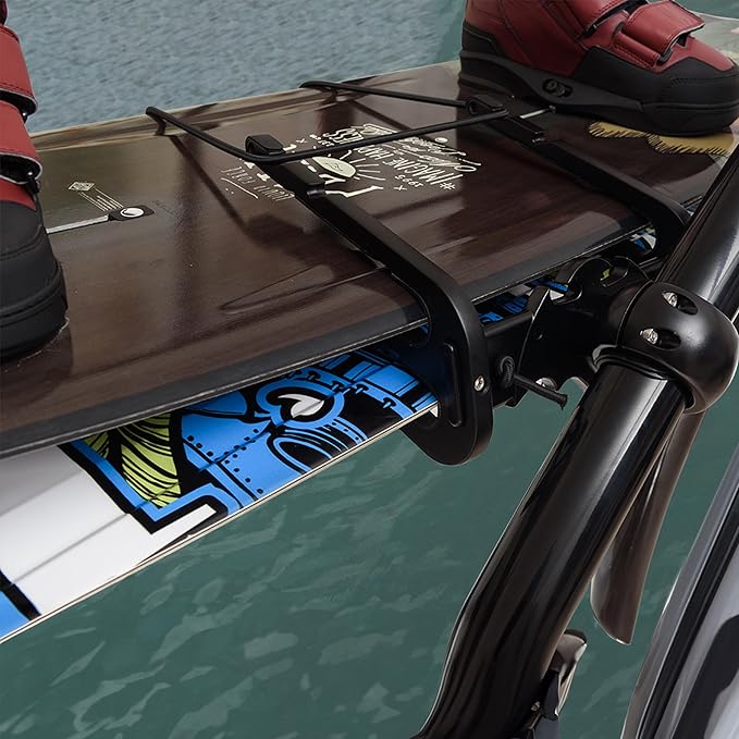 Wakeboard Tower Rack - Black Bat Design, 360° Adjustable, Fits 2.5" Towers, Holds Surfboards, Wakeboards, Boat Flag Holder, Ski Tower Accessories