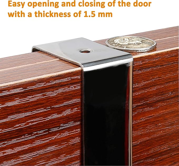 SKOLOO Over The Door Hook - for Doors up to 1-3/4'' Thickness, Pack of 2, Metal Door Hanger with 5 Triple Hooks, Over The Door Hanger for Coats, Hats,Towels, Silver, Assembly Required