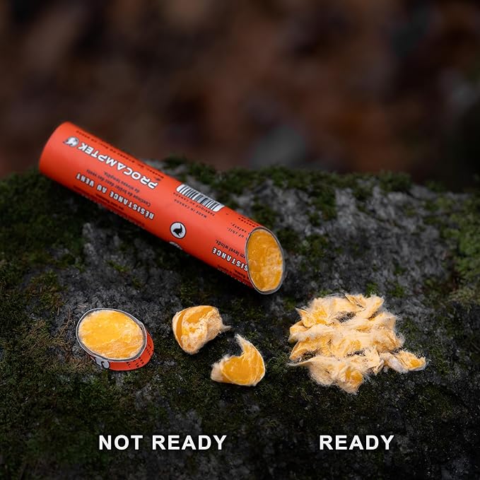 Procamptek Fast Fire Stick サバイバル 火起こし用ティンダー、緊急時用ベスト火起こし器…（2本入り）