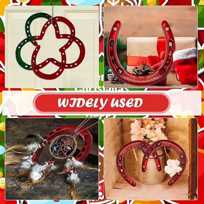Shimeyao 20 Pcs Horseshoe Bulk Cast Iron 4.5 x 4.3 Inch Horseshoes for Adults Wall Hung Good Luck Handmade Decorations Horse Theme Party Wedding Birthday Supplies (Red)