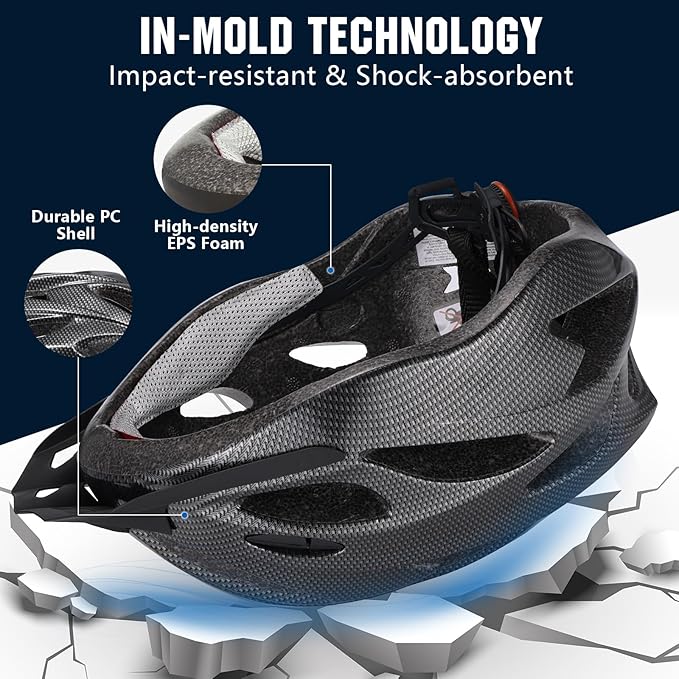 Zacro Adult Bike Helmet, Lightweight Bicycle Helmet with Removable Pads and Visor, CPSC Certified Safety Helmet for Men Women, Mountain Road Cycling Helmet for Adult