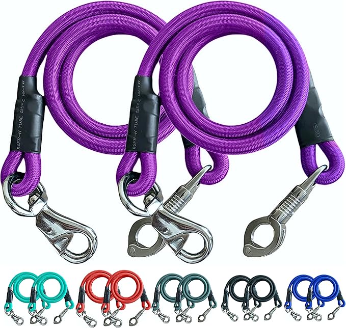 Majestic Ally Pack of 2, Bungee Trailer Tie for Horse Haulage with Panic Snap and Bull Snap