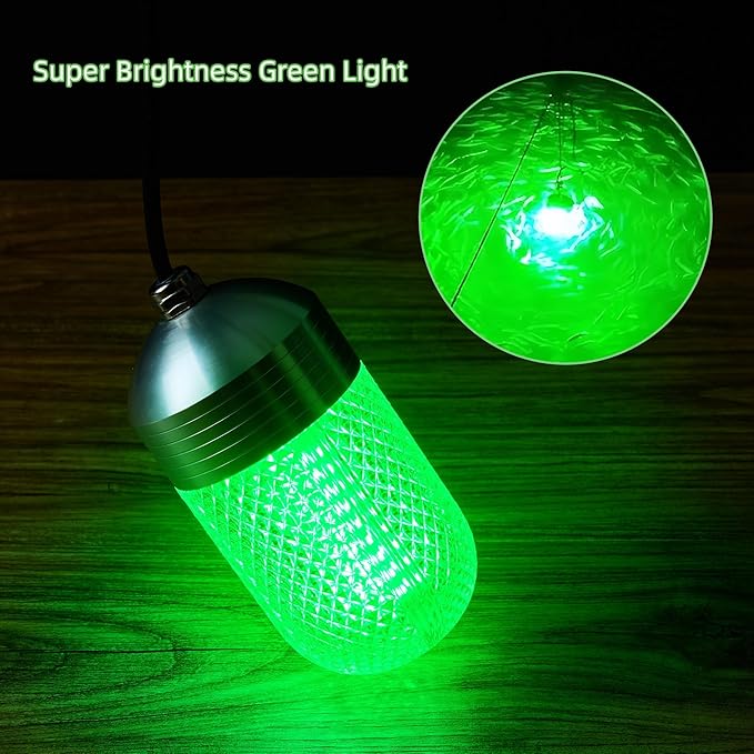 Luckerain Underwater Fishing Light 70W 12V Green Light for Fishing IP68 Waterproof 9000 Lumens High Brightness Fish Attracting Light for Docks, Boats or Kayaks,26ft Power Cord
