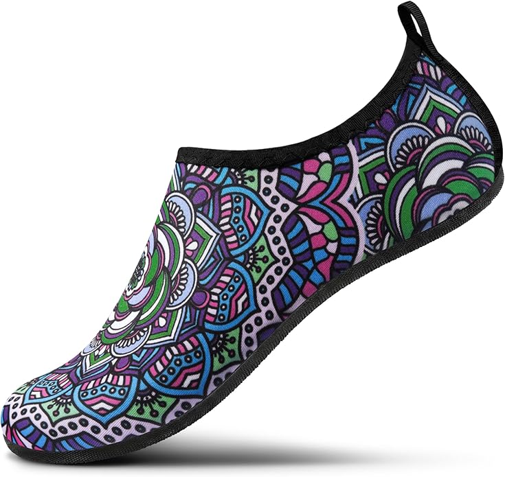 SEEKWAY Water Shoes Women Men Adult Quick-Dry Aqua Socks Barefoot Non Slip for Beach Swim River Pool Lake surf Black SK002(U)