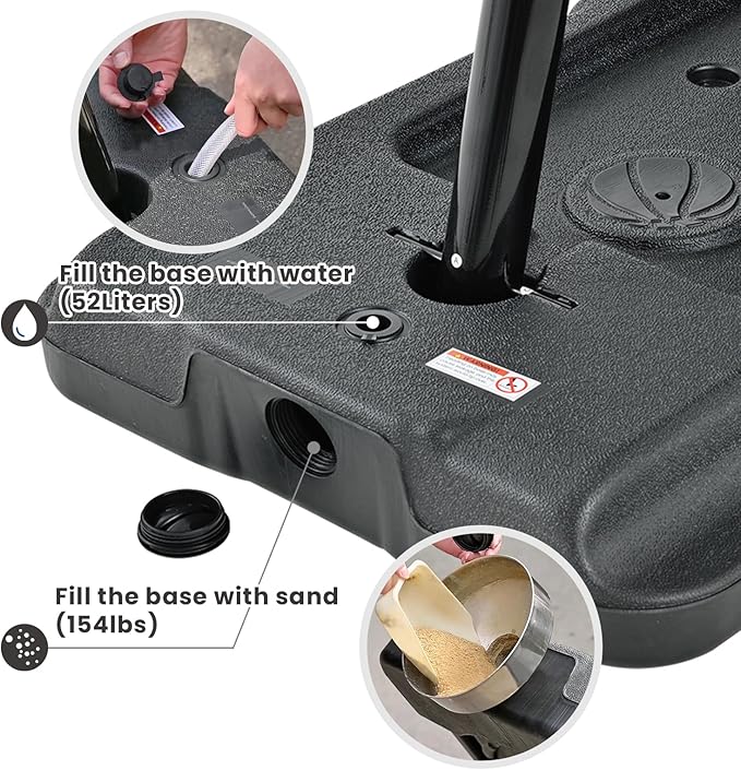 バスケットゴール 屋外 44&48インチ インパクトバックボード、高さ5.3-10フィート調節可能、持ち運び用車輪付き、大人向けバスケットボールゴールシステム