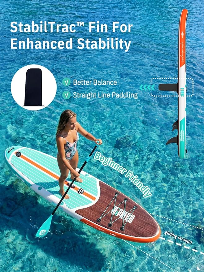 Niphean Inflatable Stand Up Paddle Board with SUP Accessories, Anti-Slip EVA Deck, 10’6’’ Inflatable Paddle Boards for Adults & Youth of All Skill Levels
