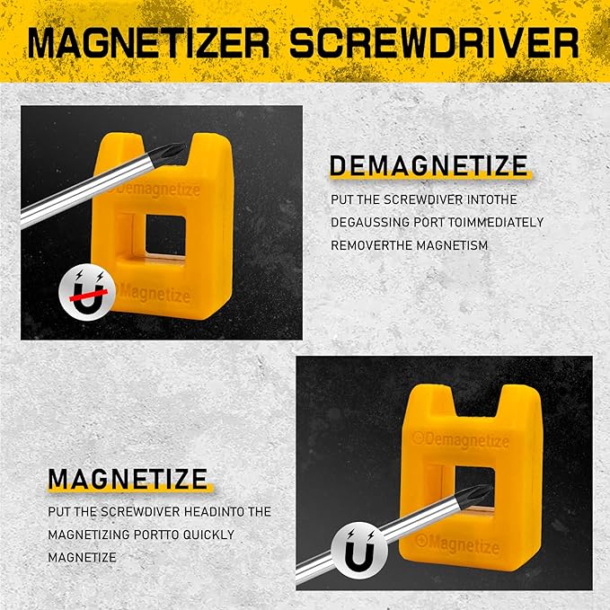 53-piece Magnetic Screwdrivers Set with Case,Phillips, Hex, Pozidriv,Torx and Precision Screwdriver Set, Magnetizer Demagnetizer Tools, Replaceable Screwdriver Bits With Sturdy tool box