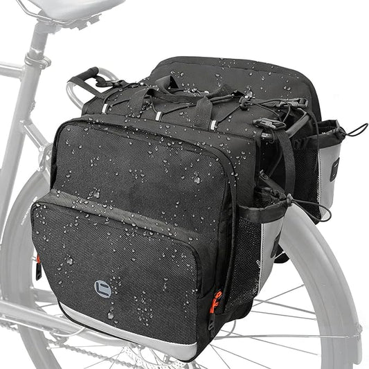 NDakter Bike Panniers, 30L Waterproof Panniers Bike Bags for Rear Rack, Expandable Double Bicycle Trunk Saddle Bag with Reflective Strips,E-bike Accessories for Commute and Mountain Cycling Travel