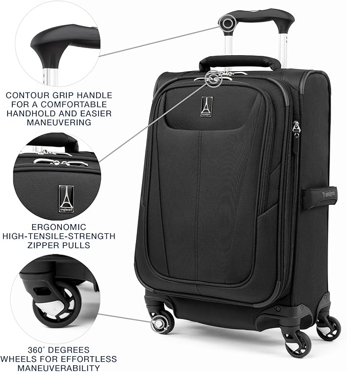 Travelpro Maxlite 5 ソフトサイド 拡張可能 スピナーホイール付きスーツケース, 軽量スーツケース, 男女兼用