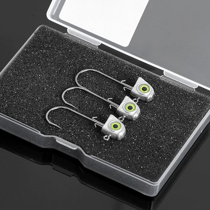OJY&DOIIIY Swimbait Jig Heads with Chartreuse Fish Eye, 1/8 3/16 1/4 3/8 1/2oz Jigheads for Freshwater&Saltwater Fishing 10/15 Pack