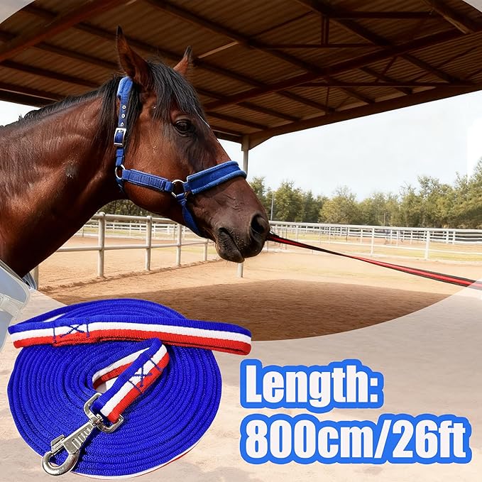 perixir Lunge Line for Horse, Premium Equine Lunge Line with Swivel Bolt Snap for Accurate Equestrian Training, Competition, and Daily Use, 26 ft (8 Meters)