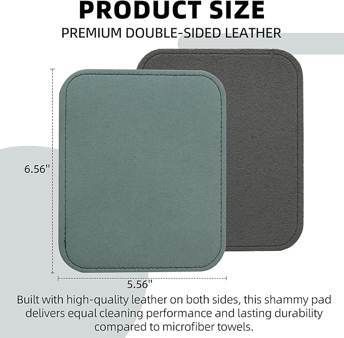 TonGass Leather Bowling Shammy Towel 6.56" x 5.56" – Double-Sided Genuine Leather Bowling Ball Towel Oil Remover, Premium Shammy Pad for Strikes, Durable Bowling Accessories for Practice - 3 Pack