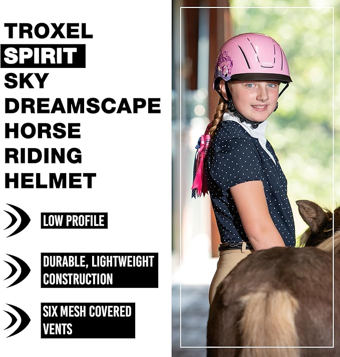 Troxel Spirit Full Coverage Horse Riding Helmet, Low-Profile Adjustable Design, Safety Horseback Riding Gear
