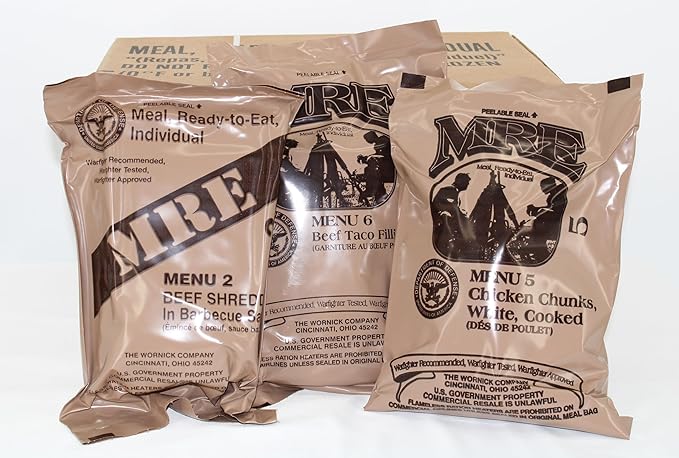 Wornick MRE Meals Ready to Eat, Inspection 2025, 2026 or Better, Emergency Food Supply, Survival Camping Outdoor 12 Pack(A Case, 1, Count)