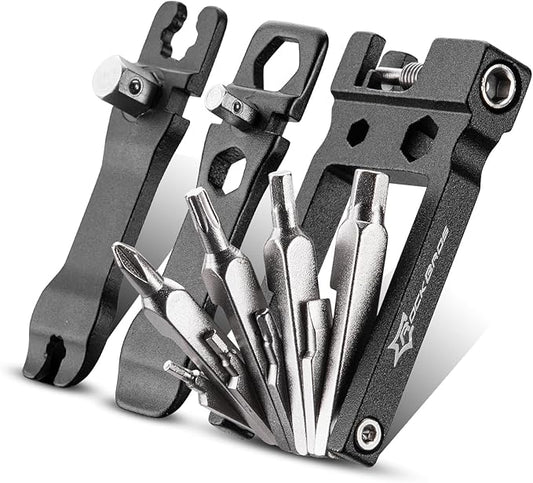 ROCKBROS 20 In 1 Bike Multi-Function Tool Kit - Portable Foldable Bike Multitool Cycling Tool Kit With Allen Wrench, Tire Levers