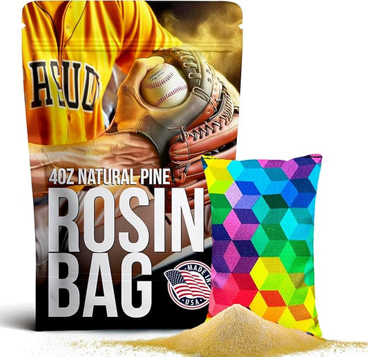 Rosin Bags for Extra Hand Grip | Baseball Rosin Bag for Pitching | Tennis Powder Grip Sweaty Hands | Hand Grip Powder for Pole Dancing | Pine Rosin Powder for Bowling | Golf Rosin Bag | 4 Oz Bag