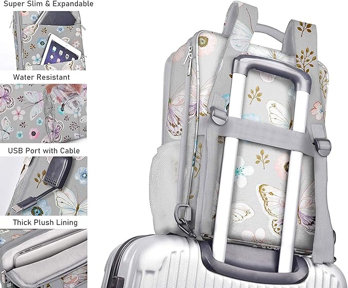 ZINZ Slim & Expandable Laptop Backpack 15 15.6 16 Inch Sleeve, Spill-Resistant Notebooks Bag Case for Most 14-16 Inch MacBooks Surface-Books Dell HP Lenovo Asus Computers,P01A01