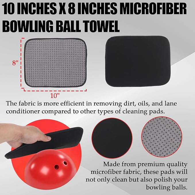 TonGass Bowling Basics Accessories Kit, Microfiber Bowling Ball Seesaw Towel, Bowlings Cleaner Spray Kit, Microfiber Ultra Dry Bowlings Grip Balls