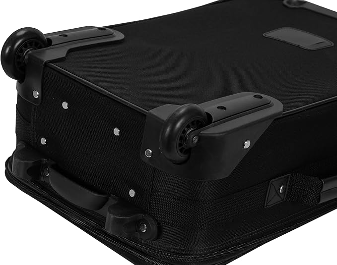 Rockland Fashion ソフトサイド アップライト荷物セット 拡張可能 ブラック 2点セット (14/19)