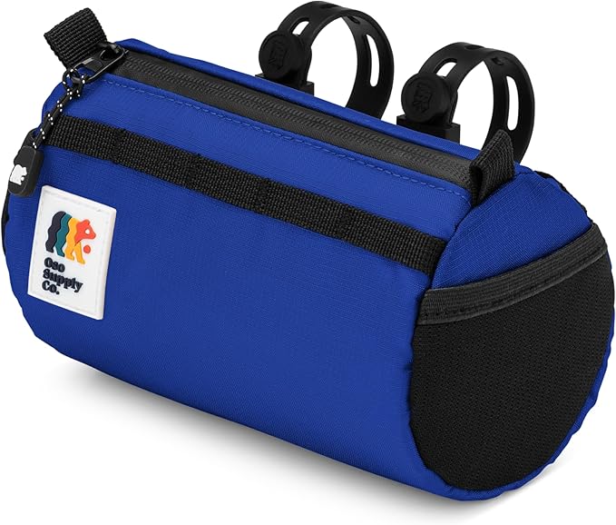 Oso Supply Co Handlebar Bike Bag – Water-Resistant Hard Shell with Quick-Access Zipper, Side Mesh Pockets, and Spacious Storage – Ideal for Cycling, Commuting, and Adventure Rides (Royal Blue)