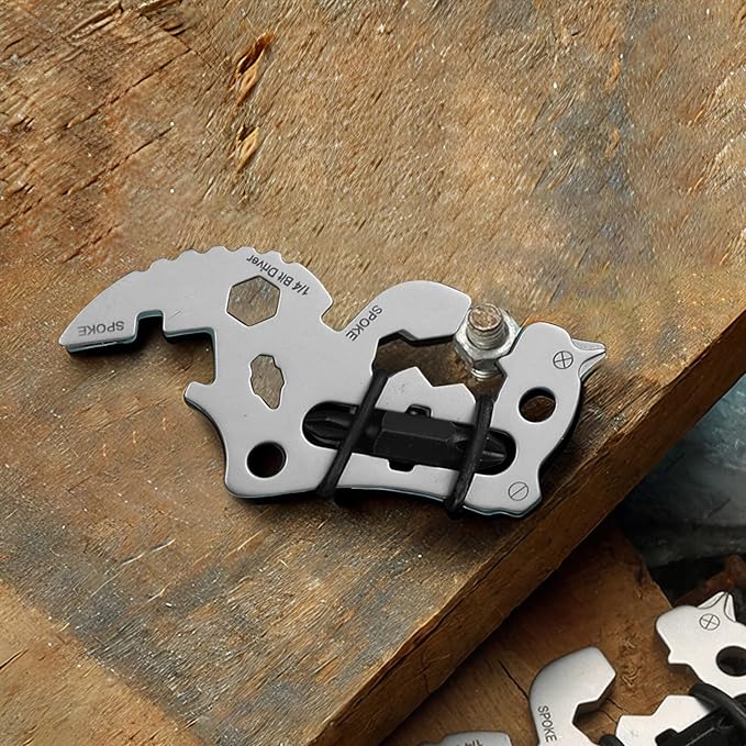Father's Day Gifts for Dad from Daughter Son, Keychain Multi-tool 14 in 1 Pocket Gadgets Tools Bottle Opener Screwdriver, EDC Tool Key Ring Anniversary Birthday Gifts for Men Him (Rhino)