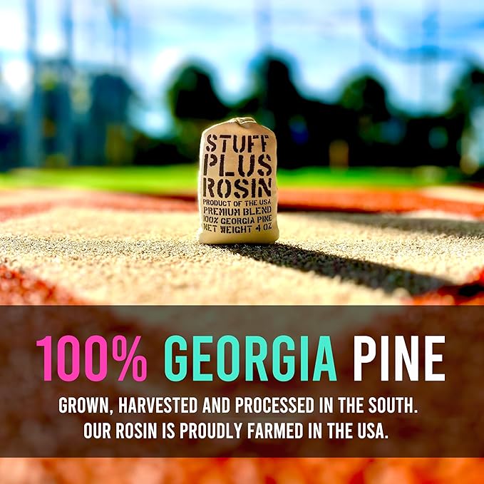 Stuff Plus Rosin Bag | Grip Enhancer | HIGH TACK | Georgia Grown | Rock/Rosin Blend | Baseball ONLY