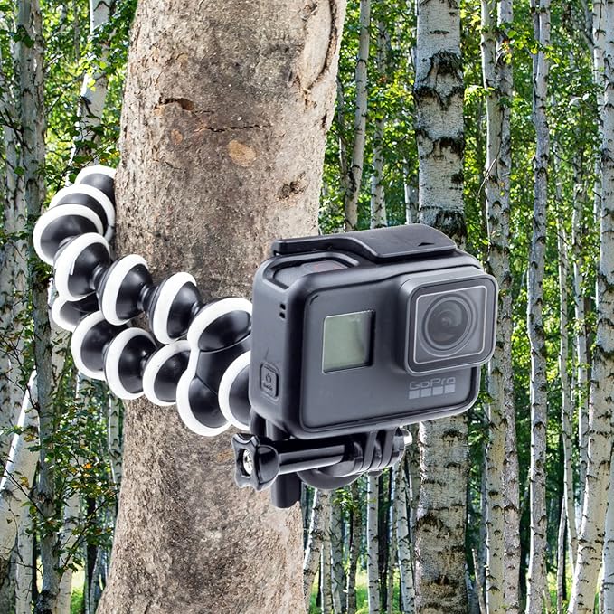 Digicharge 10‘’ Octopus Flexible Tripod Camera + Action Cam Mount Stand, Compatible with GoPro Lit Hero, Hero13 Max 2 Hero12 13 12 11 Mini 10 9 8 Fusion DJI Osmo Action 5 Akaso Brave Apeman Cam