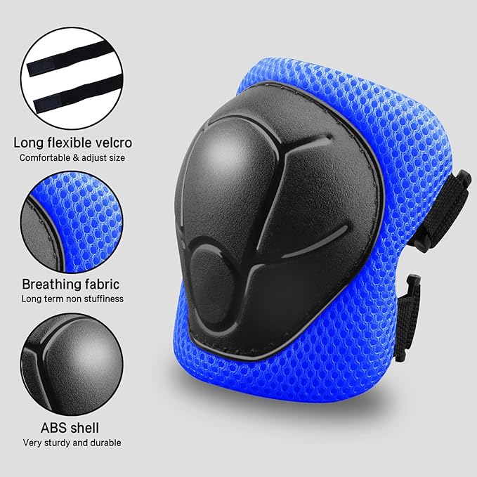 Kids Protective Gear Set Knee Pads for Kids 3-14 Years Toddler Knee and Elbow Pads with Wrist Guards 3 in 1 for Skating Cycling Bike,Biking, Roller Skates, Scooters