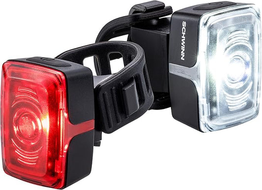 Schwinn Bicycle Light Set, Easy to Attach Headlight and Taillight with Steady and Flash Modes, Tool-Free Install, for City and Road Riding