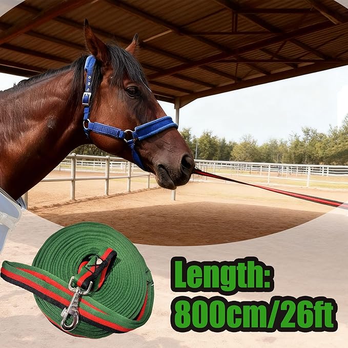 perixir Lunge Line for Horse, Premium Equine Lunge Line with Swivel Bolt Snap for Accurate Equestrian Training, Competition, and Daily Use, 26 ft (8 Meters)