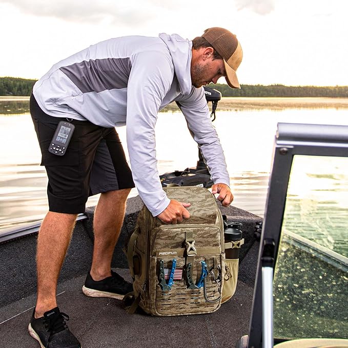 Piscifun Fishing Tackle Backpack with Rod & Gear Holder, Lightweight Fishing Tackle Storage Bag with Protective Rain Cover