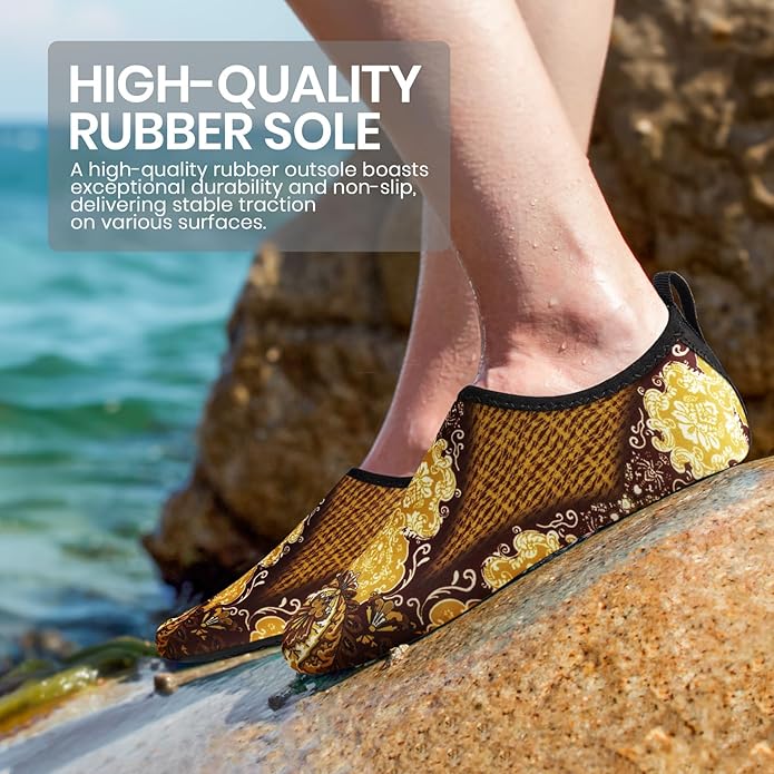 SEEKWAY Water Shoes Women Men Adult Quick-Dry Aqua Socks Barefoot Non Slip for Beach Swim River Pool Lake surf Black SK002(U)