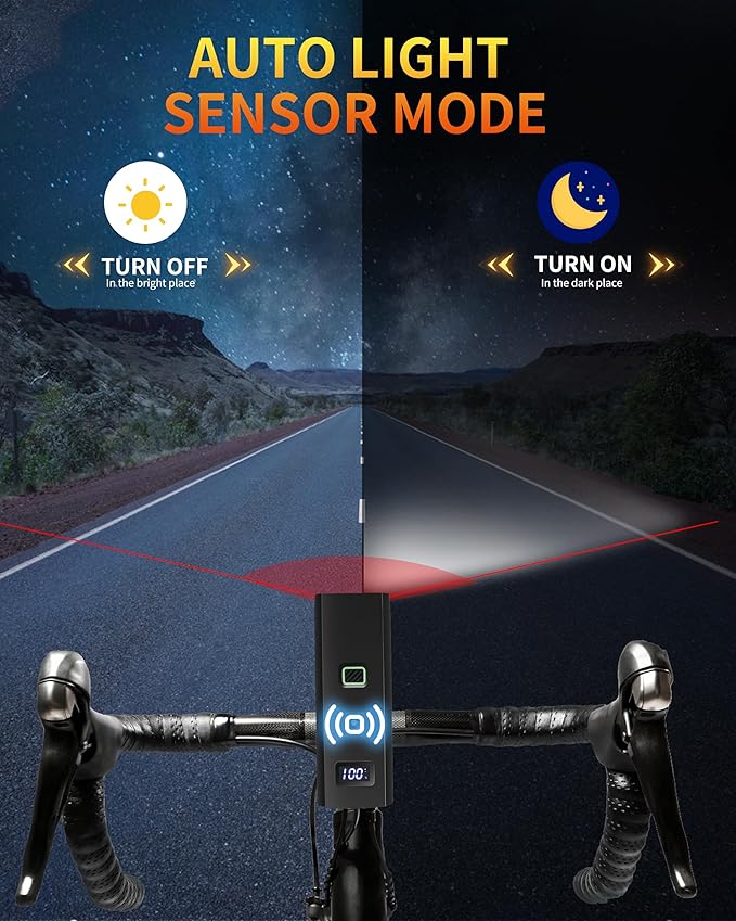 DARKBEAM Bike Lights for Night Riding, USB-C Rechargeable Bicycle Lights Set, Super Bright Bike Headlight and Back Tail Light 4+5 Modes, Easy to Install for Men Women Kids Road Mountain Cycling