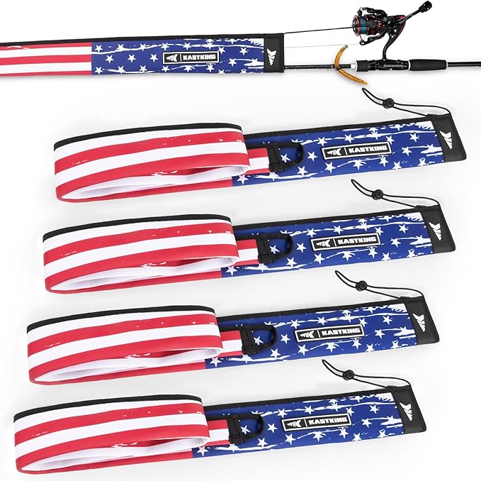 KastKing MeshGuard Rod Socks, Fishing Rod Sleeve, Neoprene Fishing Pole Sleeve, Fishing Rod Covers, Built-in Hanging Loop & Adjustable Lanyard, Fits Casting, Spinning, & Fly Rods