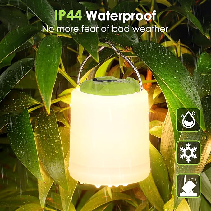 LED Camping Lantern, Rechargeable Camping Light, 4 Modes Outdoor Flashlights Lanterns with 1000LM, Water Resistant Portable Emergency Camp Light for Hurricane Hiking Survival Kits - Green
