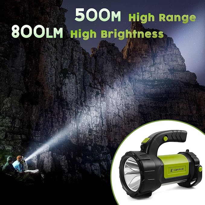 AlpsWolf キャンプランタン 充電式 2個セット LED懐中電灯 スポットライトランタン 800ルーメン 3600mAh ポータブル 高輝度 キャンプライト 緊急時 停電時 アウトドア ハイキング 防災用