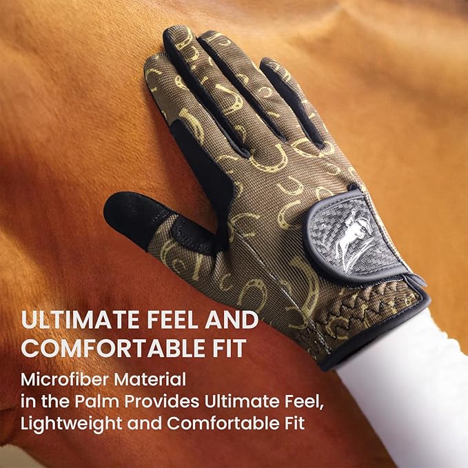 FINGER TEN Horse Riding Gloves Equestrian Women Kids for Girls Boys Mesh Breathable Lightweight Color Pack, Comfortable Grip for Summer