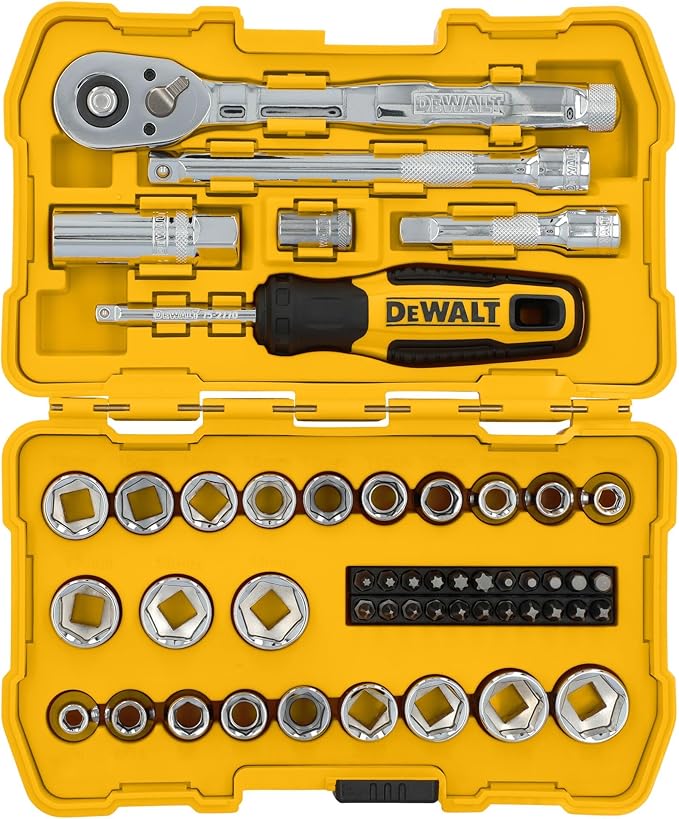 DEWALT Mechanics Tool Set, 3/8" Drive, 50 Piece (DWMT45423)