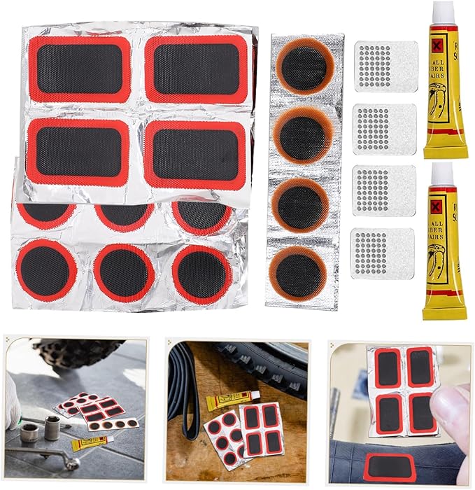 Bicycle Tire Repair Kit 38pcs Kit for 22 Sizes Self-Adhesive Patch Kit for Bike Tire Tire Lever and Repair Tools