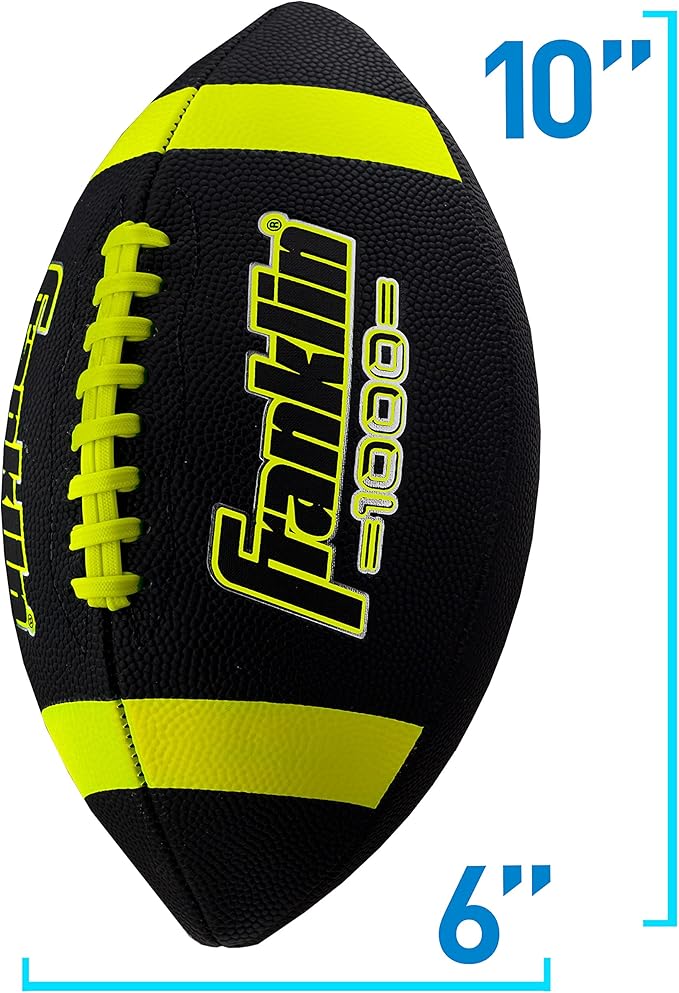 Franklin Sports ユース&アダルト向けフットボール - 高グリップ 1000 公式サイズ、ジュニア&ピーウィーキッズ用 - 1個パック + 12個パック