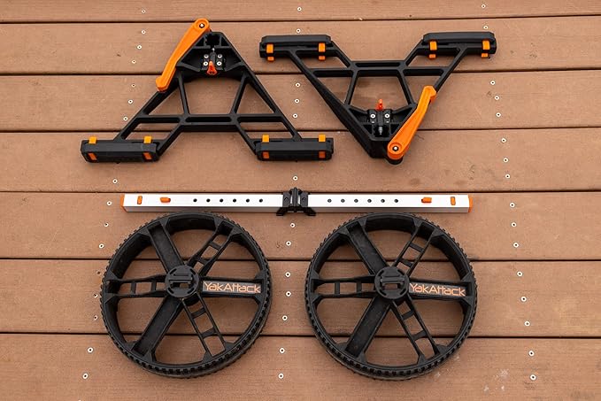 YakAttack Kayak Carts with Adjustable Frame & Wheel Options | All-Terrain, Sand & Solid Tire Variations | Durable Folding Transport System for Kayaks & Canoes | Made in USA