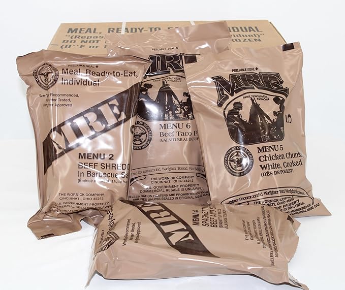Wornick MRE Meals Ready to Eat, Inspection 2025, 2026 or Better, Emergency Food Supply, Survival Camping Outdoor 12 Pack(A Case, 1, Count)