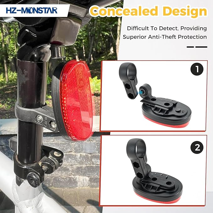 Bike Mount Hidden Compatible with Airtag, Waterproof Bike Airtag Holder, Bike Reflectors GPS Tracker Anti-Theft Bicycle Seatpost Mount for Bike Scooter, Mountain Bike
