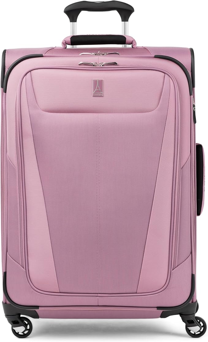 Travelpro Maxlite 5 ソフトサイド 拡張可能 スピナーホイール4輪 軽量スーツケース 男女兼用 オーキッドピンクパープル チェックイン-M 25インチ