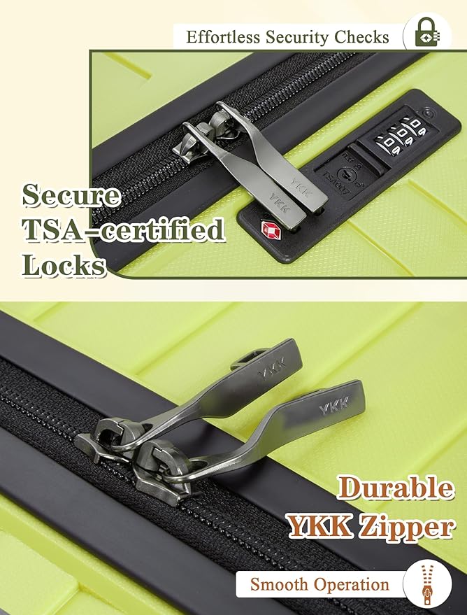 4-piece luggage sets, suitcases with wheels, PP hard-shell luggage, upgraded shock-absorbing universal wheels and built-in lock, carry-on luggage set.