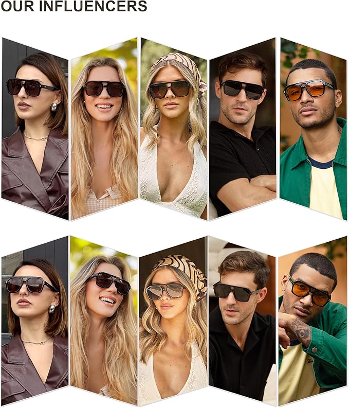 SOJOS Retro Thick Polarized Aviator Sunglasses for Women Men, Large Trendy Bold Square Pilot Shades SJ2385