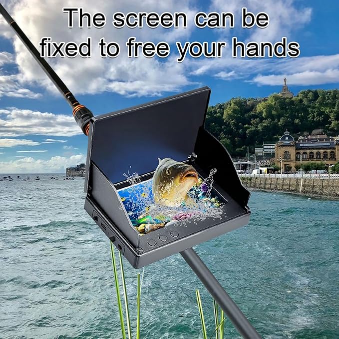 Underwater Fishing Camera 4.3 in,1080P Ice Fishing Camera with 220° Wide Angle Night Vision,100FT Cable & 5000mAh Battery,IP68 Waterproof Underwater Camera for Ice Lake Sea Boat Fishing
