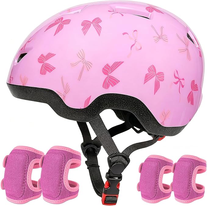 Toddler Helmet with Knee Pads and Elbow Pads Set for Kids Age 1-3, Adjustable Infant Baby Bike Helmet for Girls Boys for Balance Bike, Scooter, Bicycle