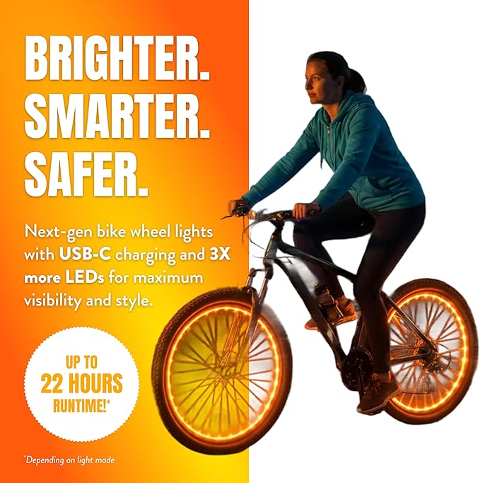 Activ Life LED Bike Wheel Lights with Batteries Included! Get 100% Brighter and Visible from All Angles for Ultimate Safety & Style (1 Tire Pack)