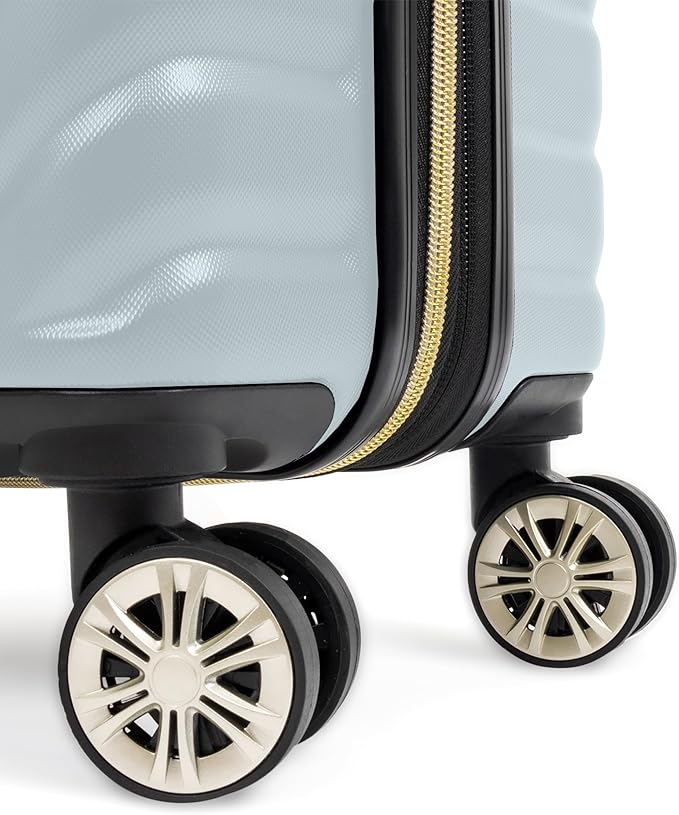 Kenneth Cole REACTION Madison Square Lightweight Hardside Chevron Expandable Spinner Luggage, Slate, 24-Inch Checked